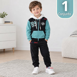 Conjunto Buzo Polerón 2 Piezas 100% Algodón Tedmimak Niño 89 Blue Boy