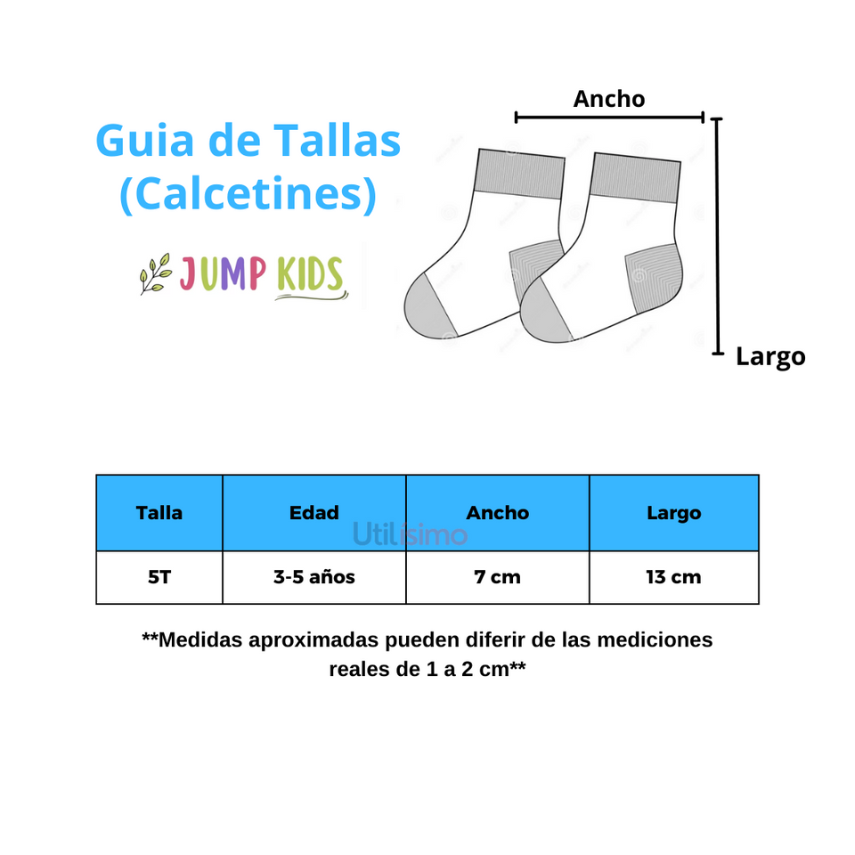 Pack 1 Calcetin Unicolor Con Lazo Niña Jump Kids 100% Algodón