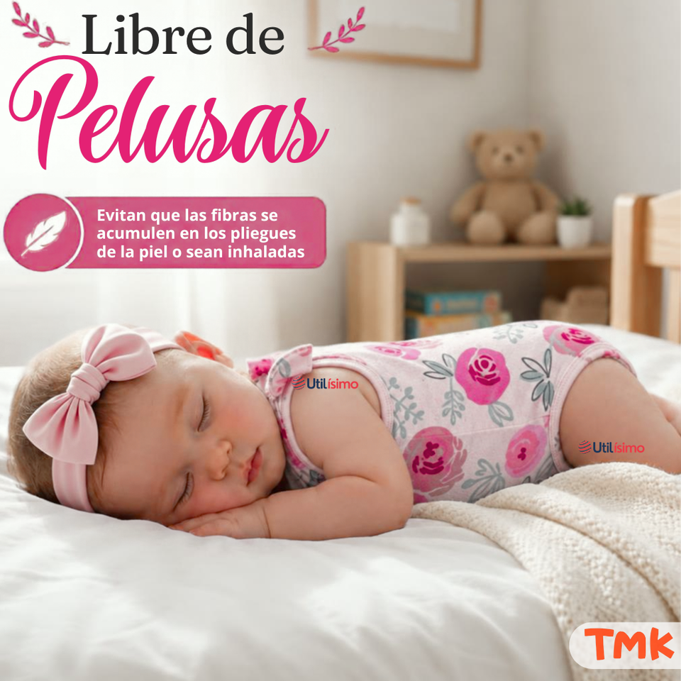 Pack 4 Bodys Sin Manga 100% Algodón Tedmimak Bebé Niña Pinki
