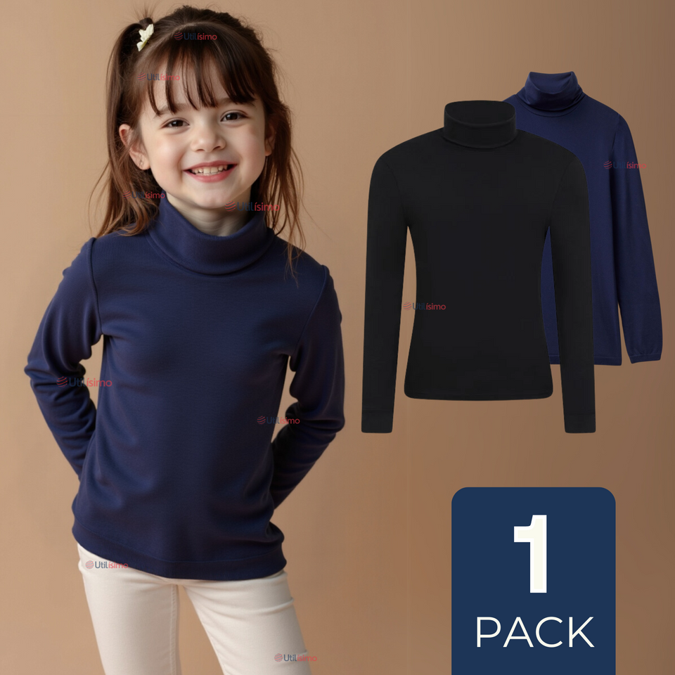 Primera Capa Escolar Bambú Invierno Camiseta Niña Cuello Beatle Polera