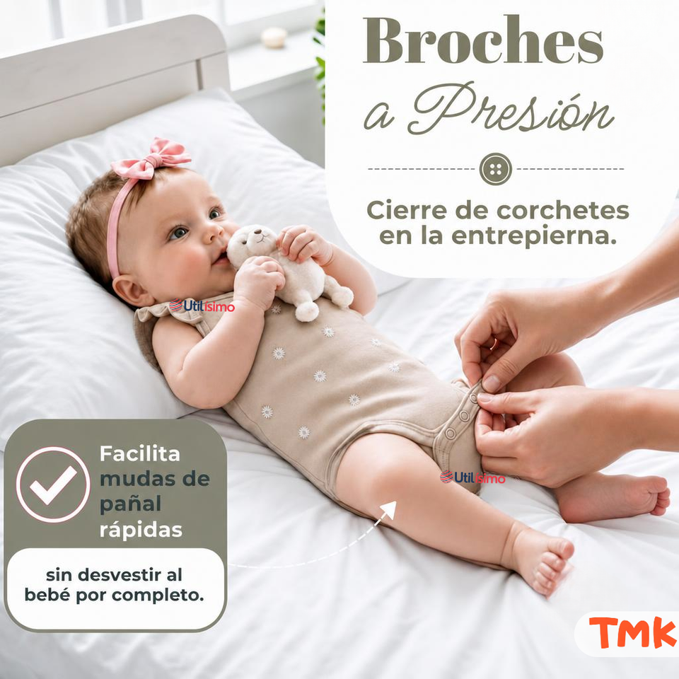 Pack 5 Bodys Sin Mangas 100% Algodón Tedmimak Bebé Niña Green