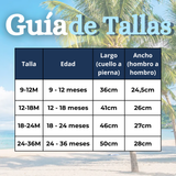 Traje de Baño Flotador Enterito Con Gorro Niño 2 Piezas 9 a 36 Meses Blue Sea
