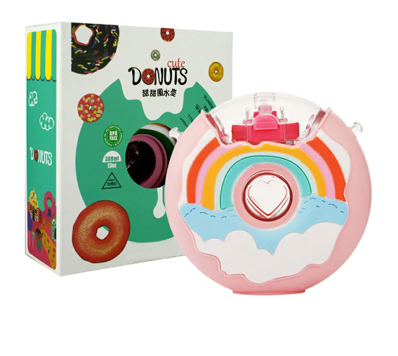 Botella para agua diseño dona donuts